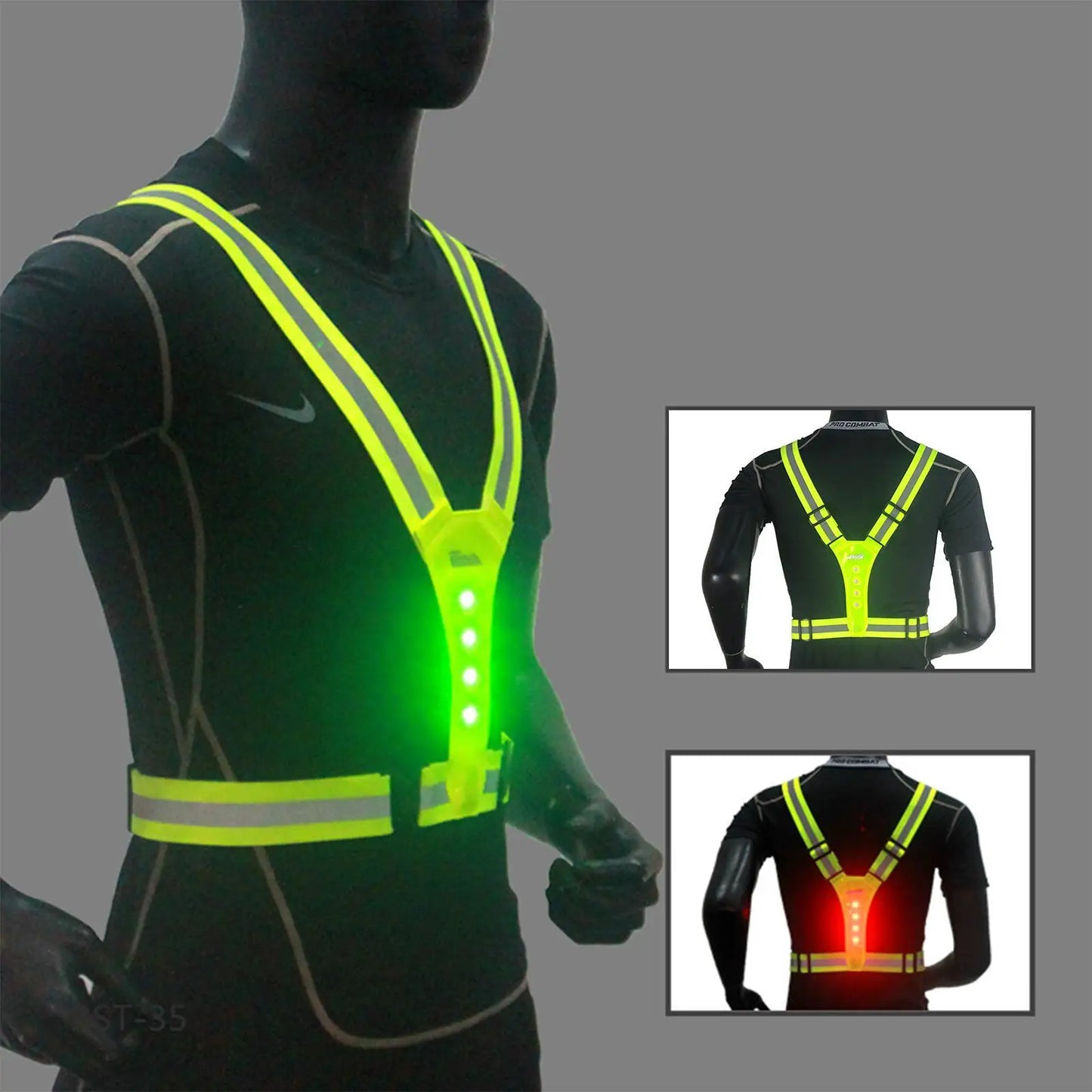 Gilet LED Running Réfléchissant Nuit – Haute Visibilité pour Course